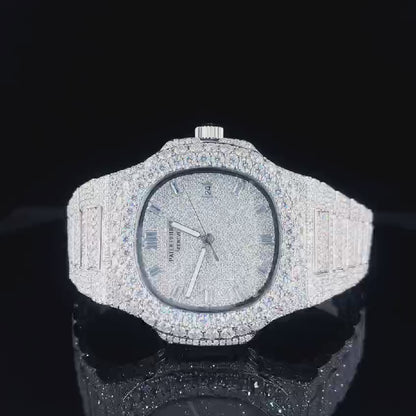 Fully Diamond Iced-Out Moissanite Watch for Men – Hip-Hop Bust Down Luxury Timepiece with Ultimate Shine