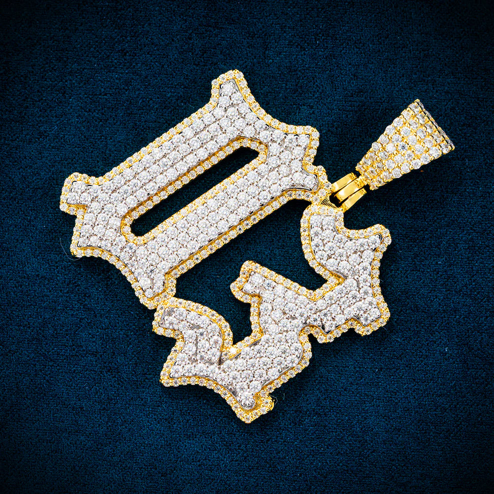 “D3” Custom Moissanite Pendant – Iced Out Diamond-Look Personalized Hip Hop Necklace Jewelry