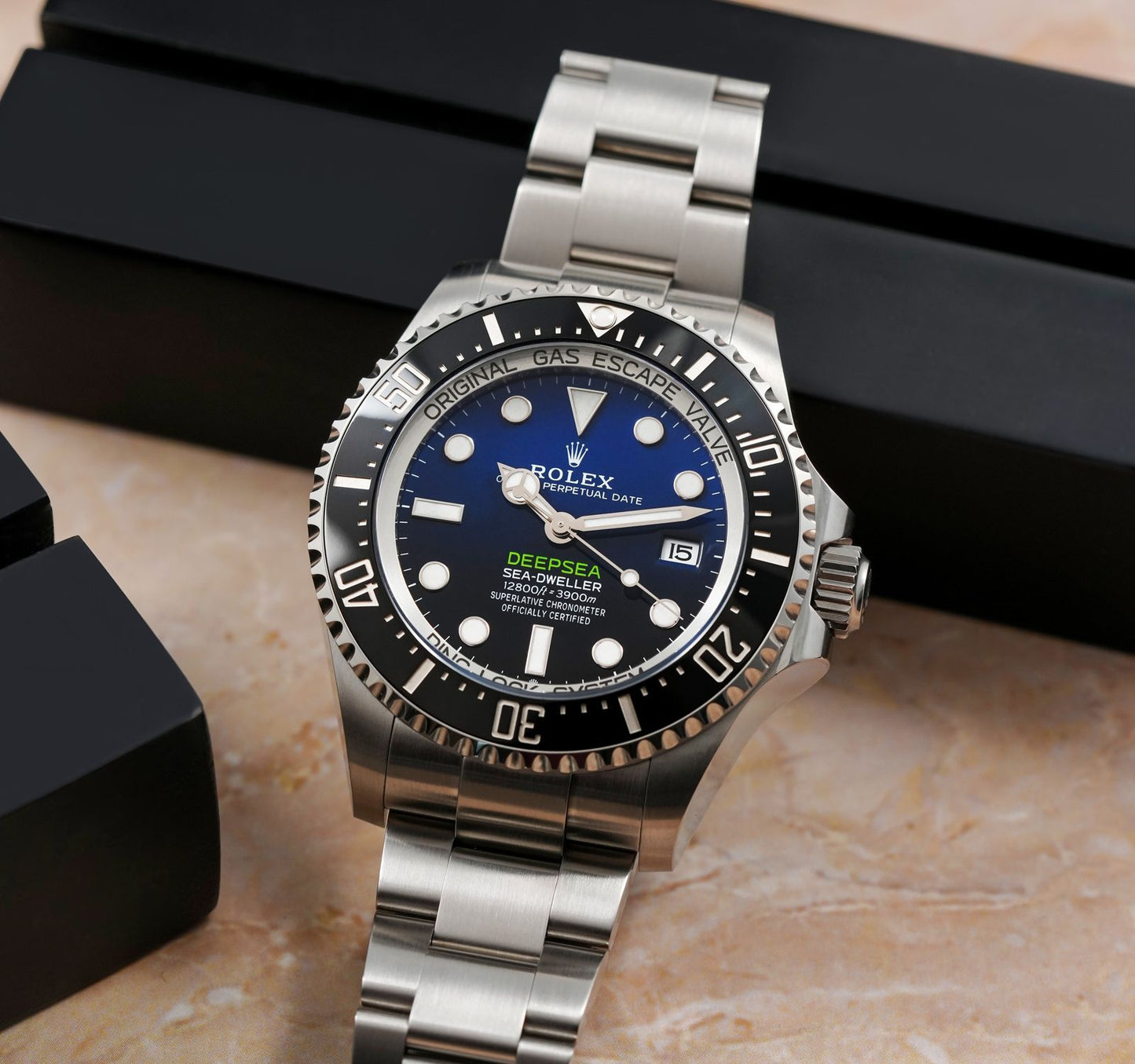 "Ro Deepsea Sea-Dweller 44mm Black & Blue Dial Stainless Steel Professional Diver’s Luxury Watch – Swiss ETA Automatic 1:1 Super Clone Replica"