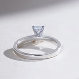 Emerald Cut Moissanite or Diamond Hidden Halo Engagement Ring – Elegant 925 Sterling Silver Proposal Ring for Women