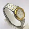 "AudePiguet Royal Oak 34mm White Mother of Pearl Dial Dual-Tone Ladies Watch – Swiss ETA Quartz Movement | 1:1 Super Clone Luxury Replica"