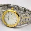 "AudePiguet Royal Oak 34mm White Mother of Pearl Dial Dual-Tone Ladies Watch – Swiss ETA Quartz Movement | 1:1 Super Clone Luxury Replica"