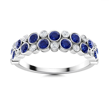"Natural AAAA Sapphire and Moissanite Wedding Ring for Women – Elegant Diamond-Look Band in 925 Sterling Silver, Yellow Gold, Rose Gold, or White Gold"