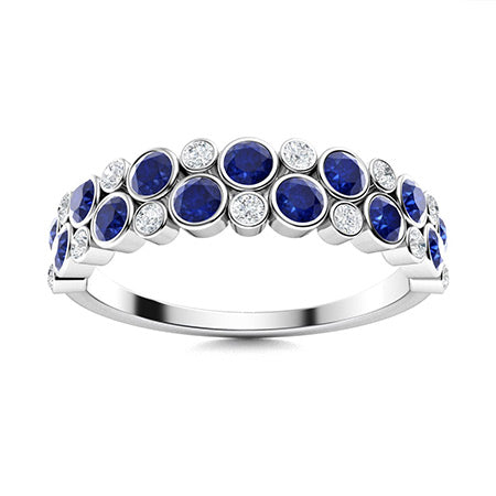 "Natural AAAA Sapphire and Moissanite Wedding Ring for Women – Elegant Diamond-Look Band in 925 Sterling Silver, Yellow Gold, Rose Gold, or White Gold"