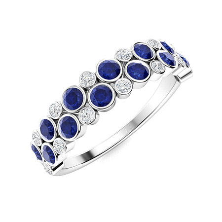 "Natural AAAA Sapphire and Moissanite Wedding Ring for Women – Elegant Diamond-Look Band in 925 Sterling Silver, Yellow Gold, Rose Gold, or White Gold"