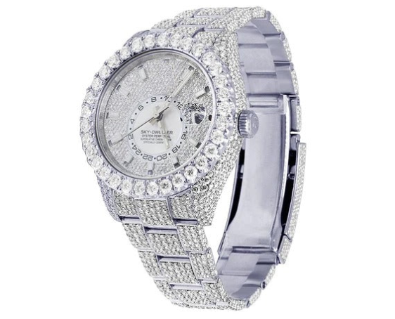 MW Fully Luxury  Bezel Watch  For Unisex  Iced Out VVS  White Diamond Hip Hop Bust Down Watch Movement Watch Fully Iced out Watch MW_R1055